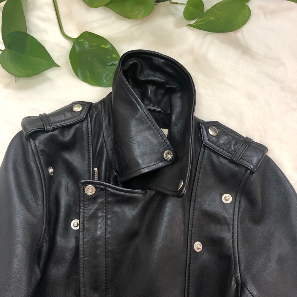 MAJE Bocelui Leather Biker Jacket with Belt Size M - Picture 7 of 16